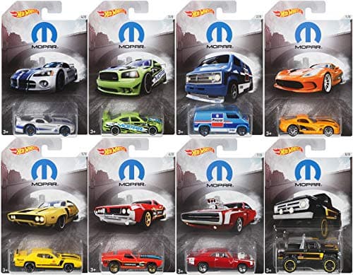 AYB Mopar 2018 Exclusive Hot Wheels Collection Dodge Viper / Charger Drift / Plymouth Road Runner / Dixie Challenger / Van / Power Wagon Pickup Truck Motor Parts Series Bundle