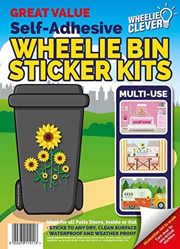 Designer Wheelie Bin Vinyl Self Adhesive Stickers For Dustbin Caravan Fridge Household Items [Genome Design ]