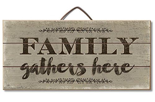 Highland Woodcrafters Family Gathers Here Reclaimed Wood Pallet Sign - Made in USA