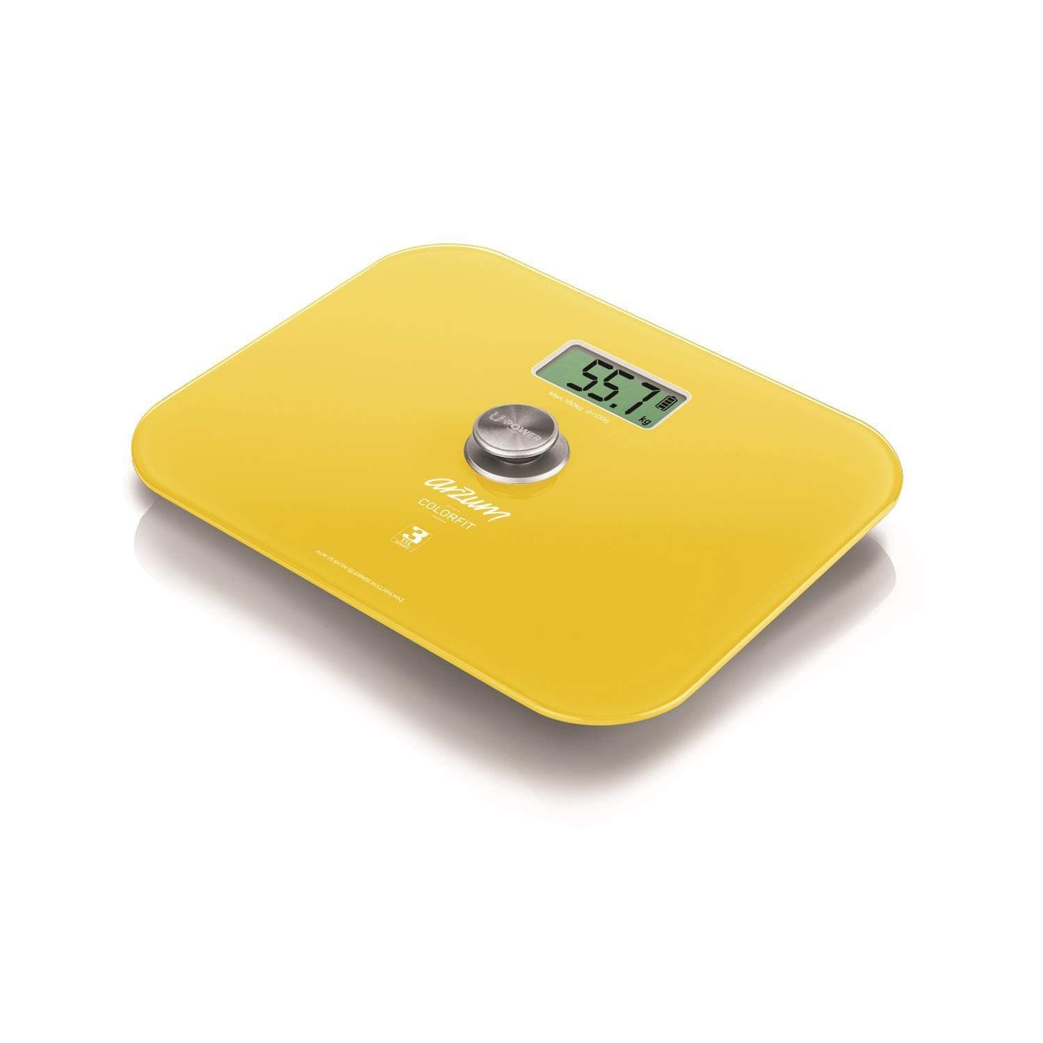 Arzum Colorfit Environment-Friendly Digital Bathroom Scale, Yellow