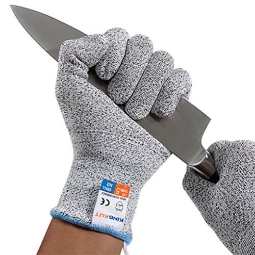 KingKut Cut Resistant Gloves, Kitchen Cutting Gloves, Professional Cut Gloves for Oyster Shucking, Wood Carving, Butchering, Whittling, Meat Cutting, Unique Transverse Knitting Tech, 1 Pair (Medium)