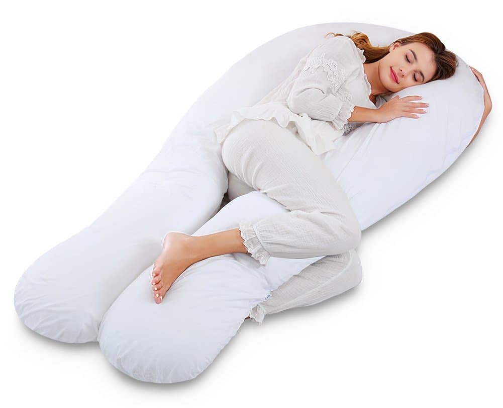 Pregnancy Pillow, Maternity Body Pillow with Jersey Cotton Cover