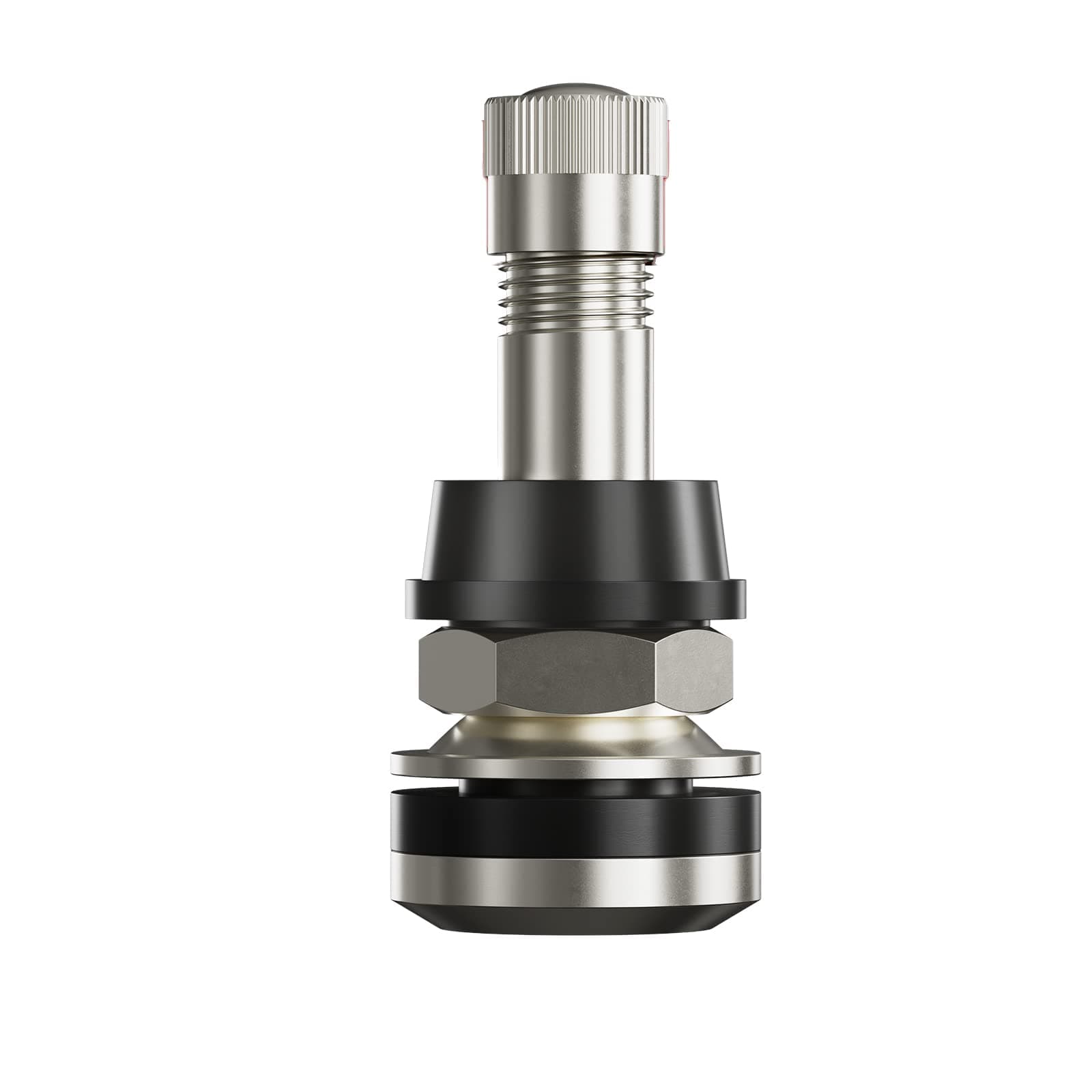 25 Pieces TR416 Metal Valve Stems Outer Mount Fits .453" & .625" Rim Holes Long 1 1/2", Silver