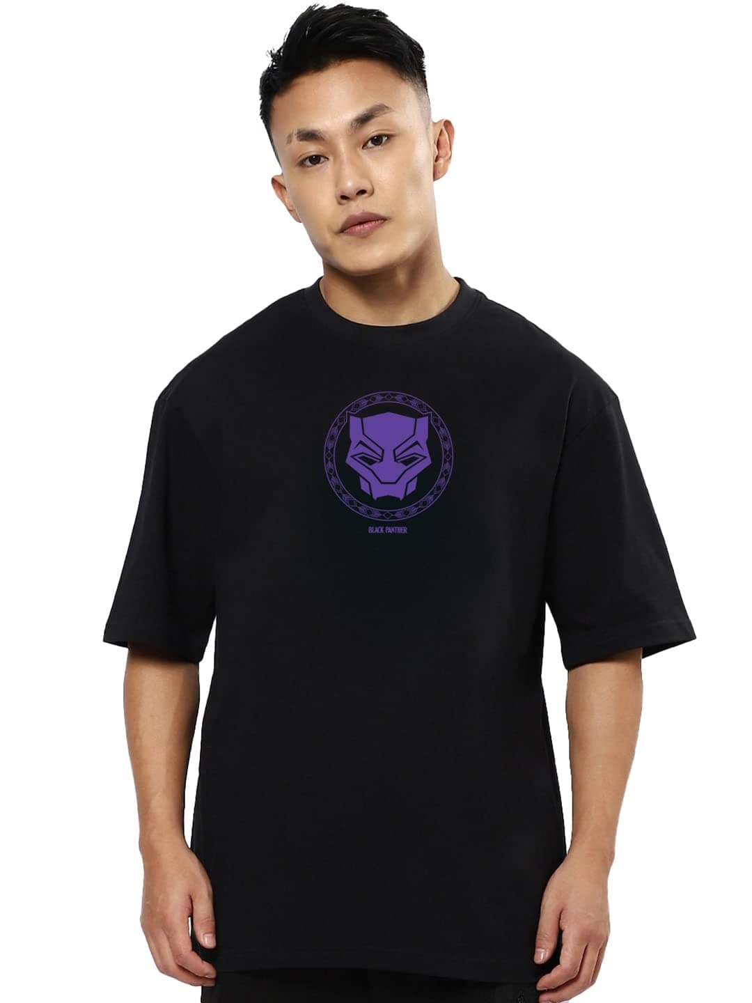 BewakoofOfficial Harry Potter Merchandise Men's Graphic Printed Oversized Fit Half Sleeve Round Neck Cotton Jersey T-Shirt