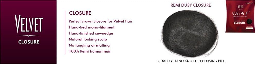 Outre Velvet Remi Duby Human Hair Closure - 1B