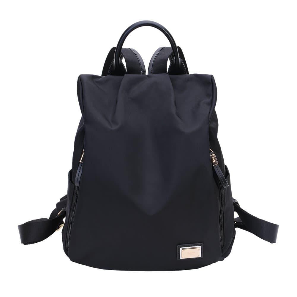 Nylon Backpack Women Anti-theft Daypack Girls Casual Travel Backpack, Black