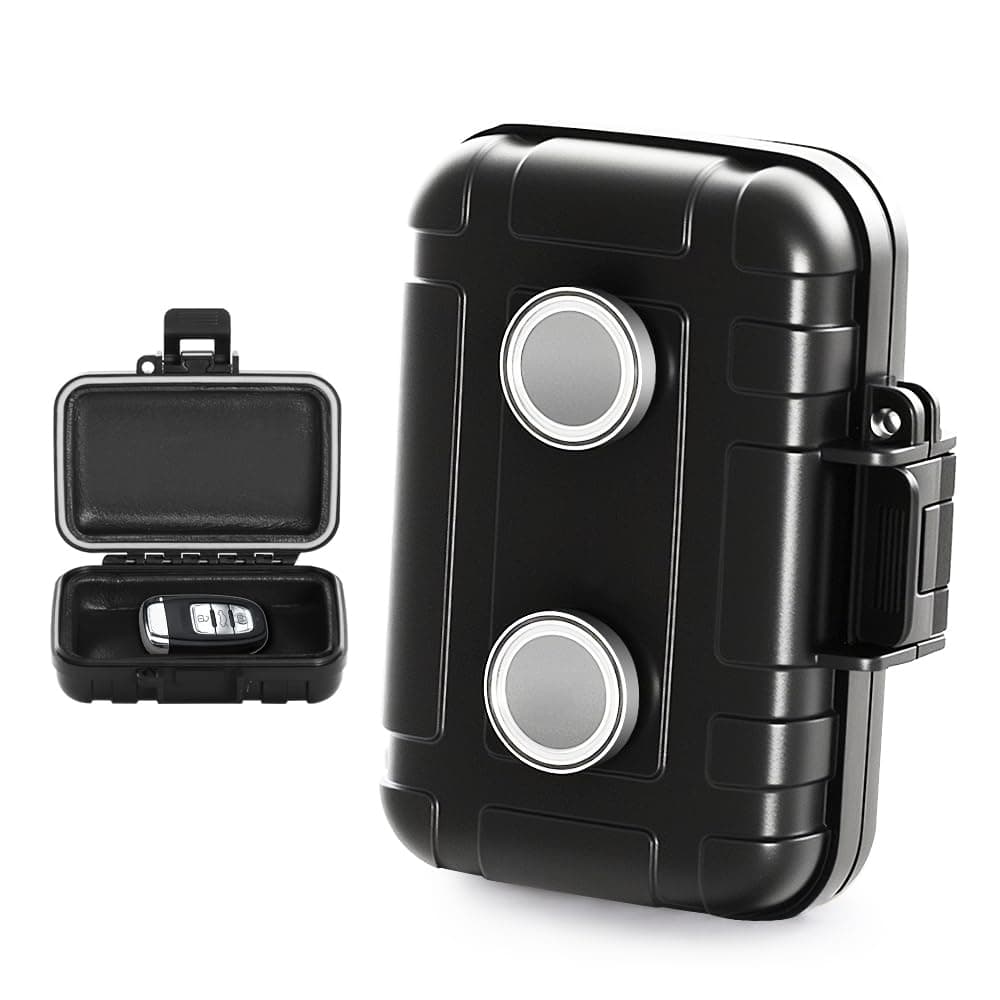 Magnetic Key Holder Under Car Waterproof Magnetic Stash Box for GPS Trackers Hide a Key Outside Magnetic key Box Under Car GPS Tracker Holder Case - Hide Your Items Anywhere