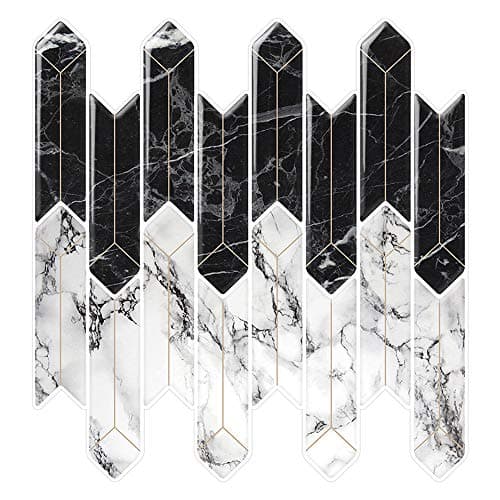 Cocotik Modern Peel and Stick Subway Tiles, Vinyl Backsplash for Bathroom and Kitchen, 10"x10", Pack of 6 (Multicolor)