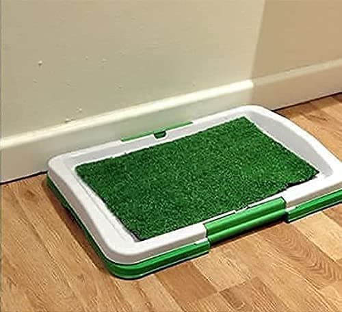 Portible Puppy Potty Training pad - Washable & Reusable Dog Potty Tray with Grass for Home Outdoor Garden,Dog Pee Toilet Training pad (Pack of 1).