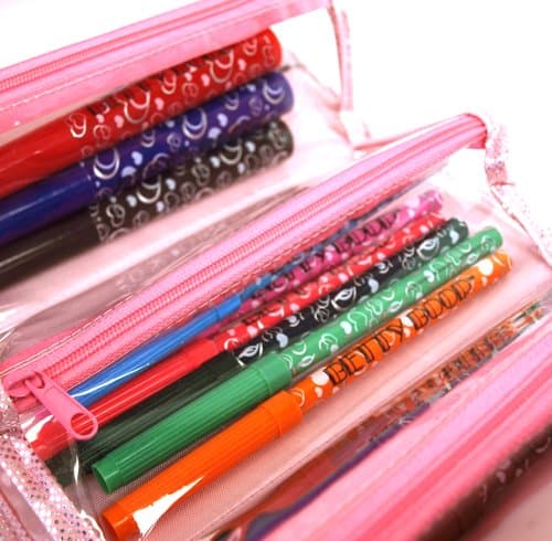 BETTY BOOP WRAP PENCIL CASE WITH PENS AND FELT TIPS