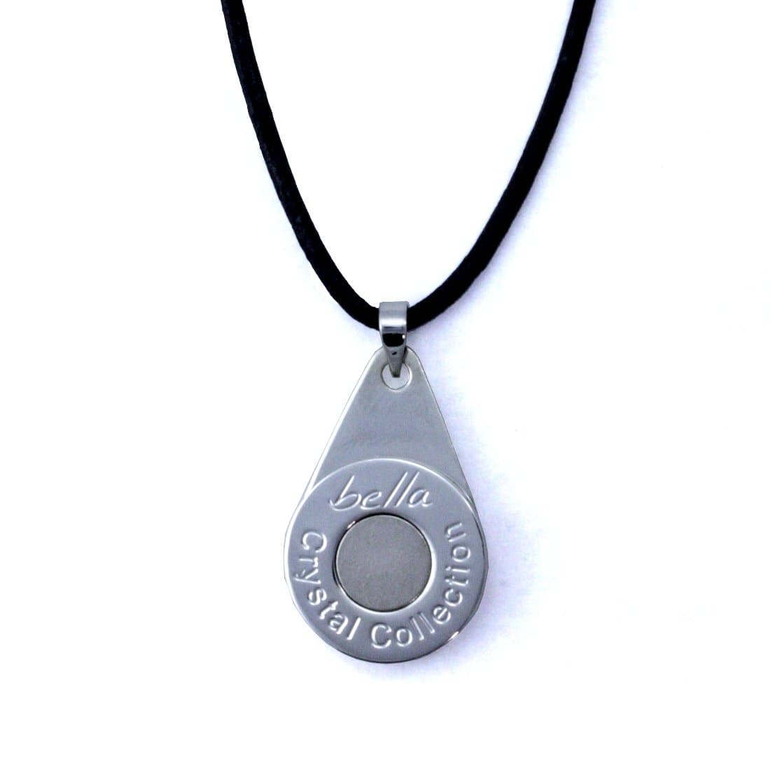 Bella Crystal Collection Ball Marker Necklace, Black Leather