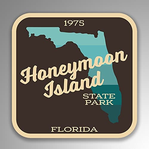 JMM Industries Honeymoon Island State Park Florida Vinyl Decal Sticker Retro Vintage Look 2-Pack 4-inches by 4-inches Premium Quality UV Protective Laminate SPS030