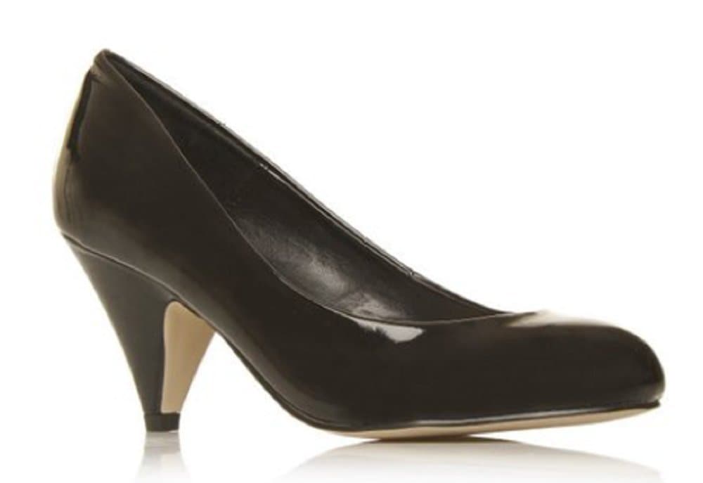MISS KURT GEIGER "Daphne Black Patent Court Shoes