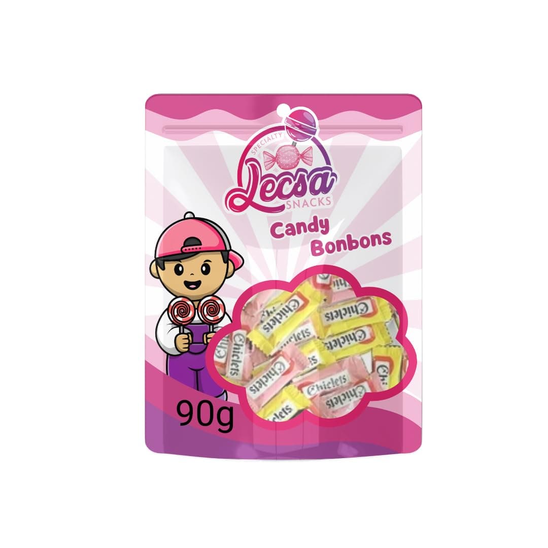 Lecsa Specialty Snacks Adams Chiclets Chewing Gum - Pack of 1 with 30 Pieces from Brazil - Tutti-Frutti and Mint Flavors.