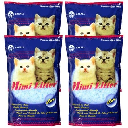 Mimi Pet Cat Litter Silica Gel Crystals, Ultra Absorbent & Lightweight, 4-Pound Bag, 4 Pack