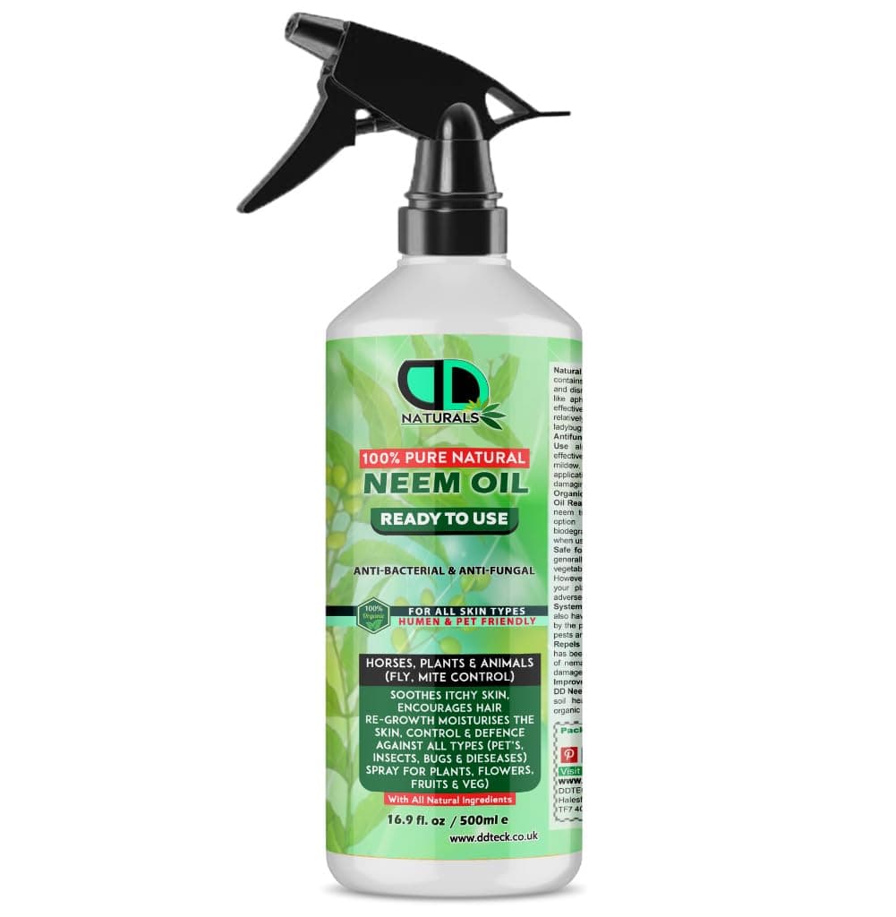 Organic Neem Oil A Natural Garden Bug Spray for Plants & Horses - Insect Repellent & Bug Repellent for House, Skin Care, Hair Growht 500ML TRIGER Spray
