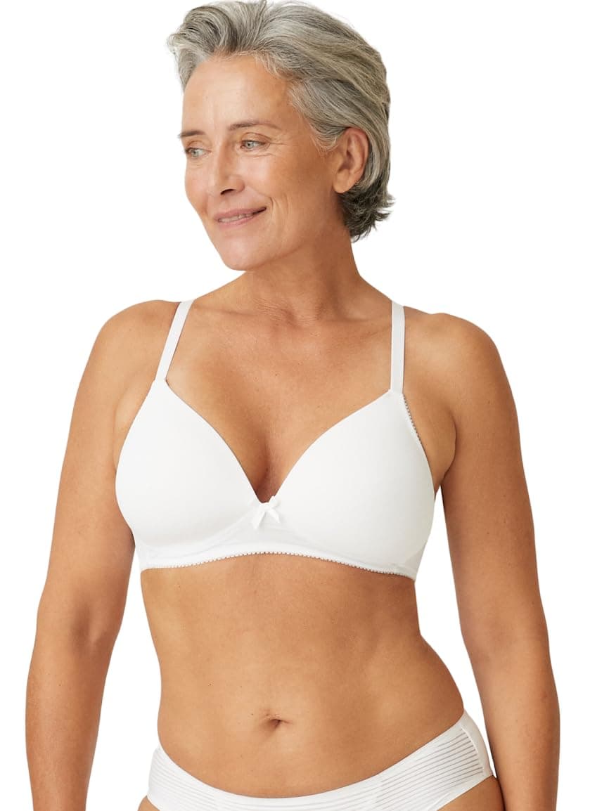 Soft Wireless Bra with Cup [Cup A-D] Optimal fit & Maximum Support Thanks to Cut Design & Wide Straps | T-Shirt Bra | Women's Bra Without Underwire