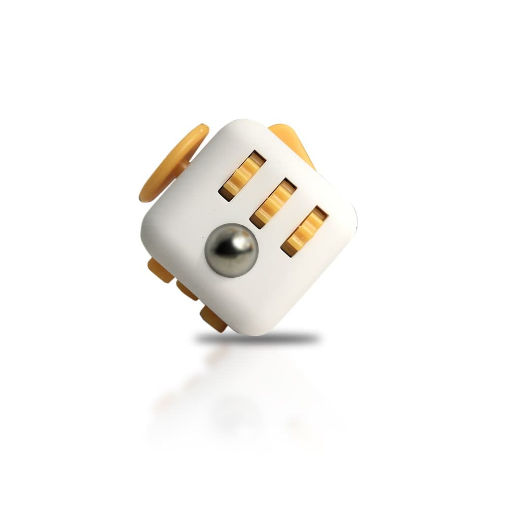 OMG Fidget Cube - Anti-Stress, Depression and Anxiety Fidget Toy for Adults and Children with ADHD ADD OCD Autism (White/Orange) Office Product
