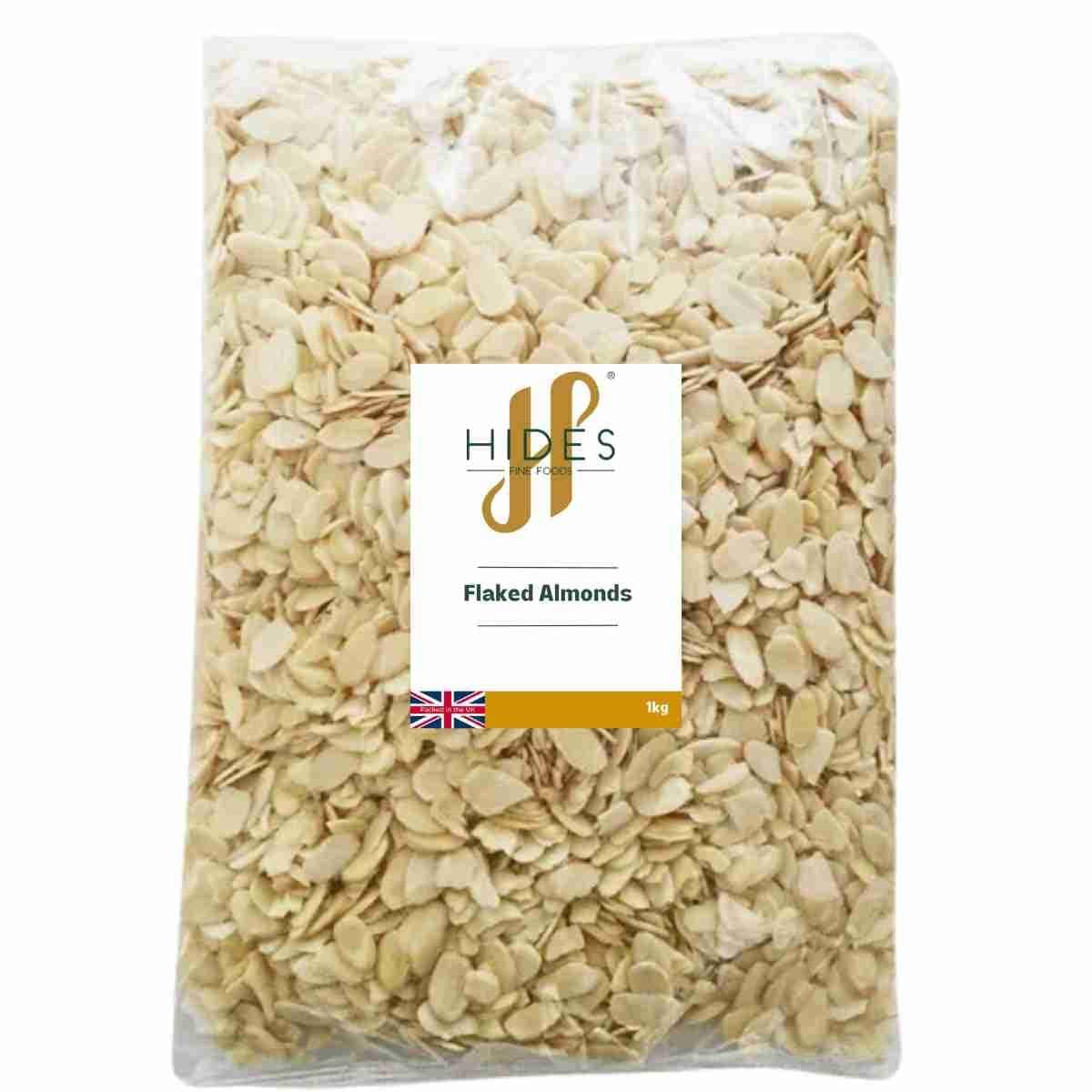 Hides Fine Foods - Flaked Almonds 1kg - GMO - Free - Suitable for Vegetarians - Cooking - Garnish - Salads - Snacking - Desserts - Cakes - Cookies - Pastries