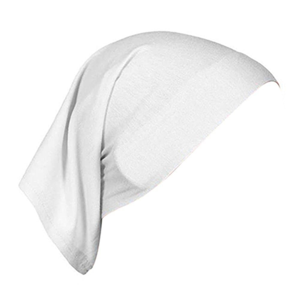 Women's Cotton Islamic Muslim Underscarf Hijab Headwrap Bonnet - White