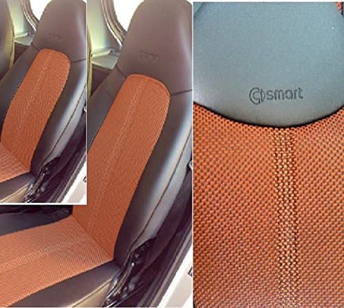 Mix LEATHERETTE & SYNTHETIC TWO CAR SEAT COVERS Fits ROADSTER MODELS, BLACK & BLACK ORANGE