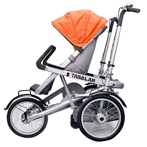 Tagalan 3 Wheels Mother Baby Bike Stroller Folding Bicycle 16inch Pushchair B...