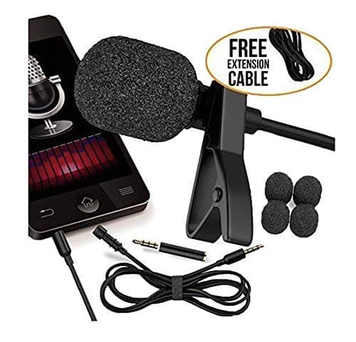 RockDaMic Professional Lavalier Microphone [FREE BONUS ACCESSORIES] Best Clip-on System Lapel Mic Condenser for Recording