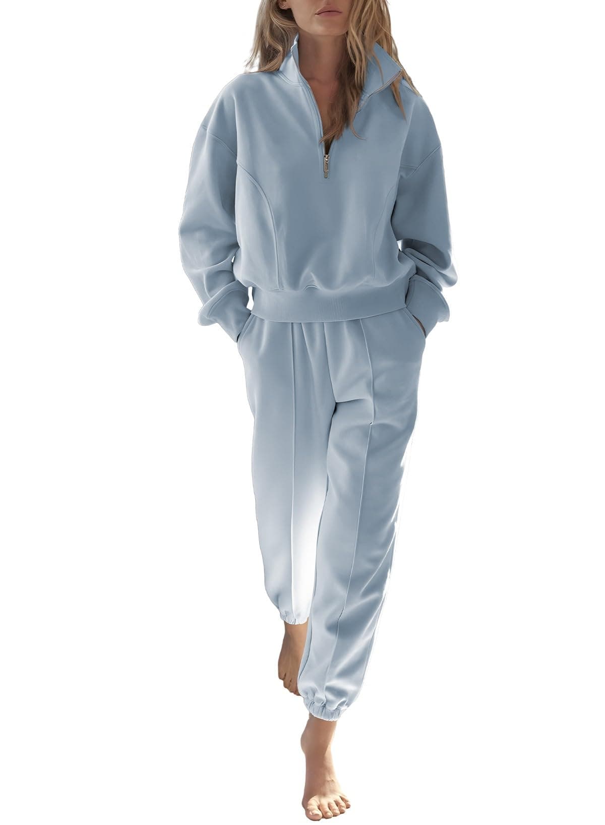 HerseasWomen 2 Piece Outfits Sweatsuit Sweatshirt Sweatpants Tracksuit Sweat Lounge Matching Set 2024 Fall Trendy