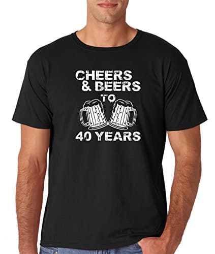 AW Fashions Cheers & Beers to 40 Years - 40th Birthday Present Gift for Fun Forty Year Old - Men's T-Shirt