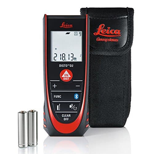 Leica Disto D2 330' Laser Measure with Zip zip - 2 oz reel 36" retractable badge retainer w/clip & caribiner