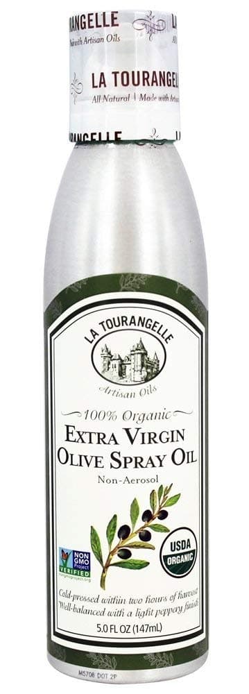 La Tourangelle, Organic Extra Virgin Olive Oil Spray, Cold-Pressed, All-Natural, Artisanal, Great for Cooking, Sauteing, Grilling, 5 Fl Oz