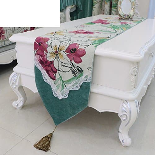 European-style Garden Table Flag Luxury TV Cabinets Flag Tea Table Towel Longest Tablecloth-A 32x210cm(13x83inch)