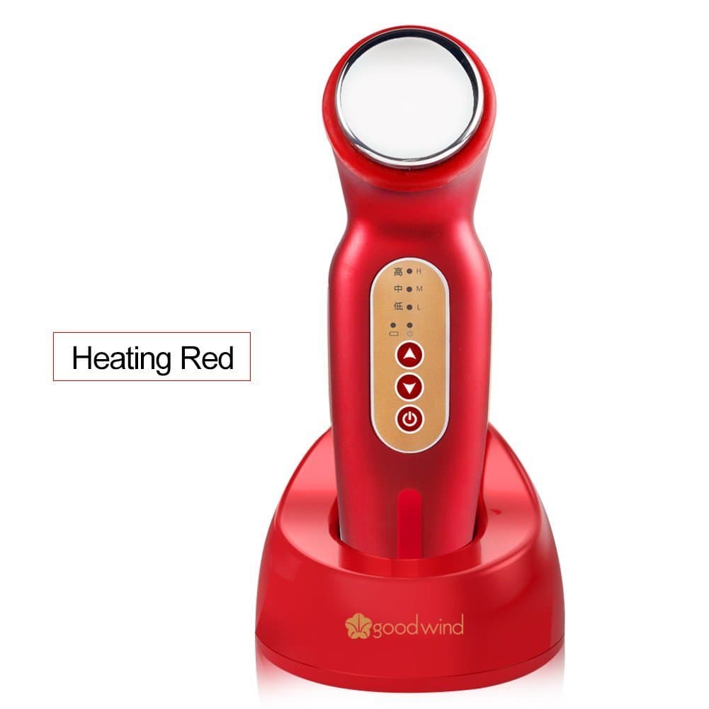 La goodwind CM-1-2R face lift massage massagedor 3d v face slimming lift cheek instant small v shape face beauty skin care (Heating Red)