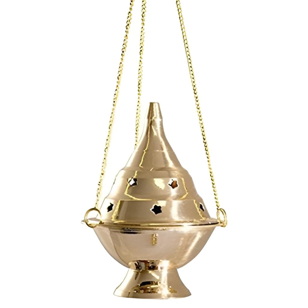 Accessories - Brass Burners Brass Hanging Censer/Charcoal Incense Burner - 4.5" High