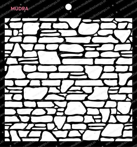 MUDRA STAMP Stencils Brick for DIY Home Decors, Crafts and Mixed Media (6x6-inch)