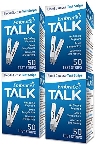 Embrace Blood Glucose Test Strips 200Ct | Compatible with Embrace Talk Meters and No Code Meters