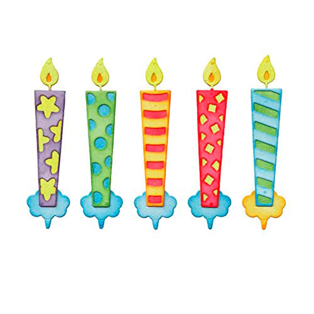 3.5 by 3.9 Inches Happy Birthday Candles Metal Cutting Dies DIY Candle Dies for Scrapbooking Card Making Thanksgiving Christmas Die Cuts