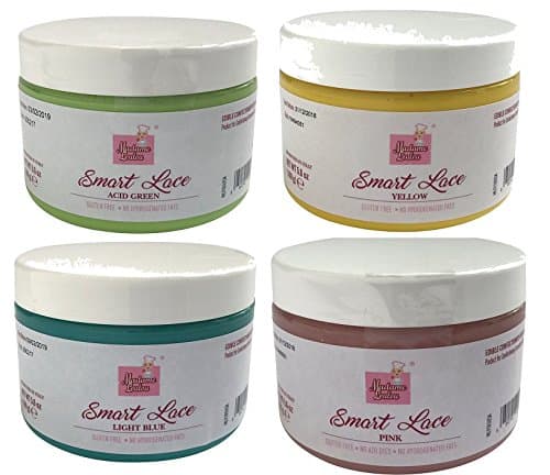 Madame Loulou Smart Lace, Edible & Ready-to-Use Cake Lace Decor Duos for cakes, cookies and more 160g ea. (Competition Pack)