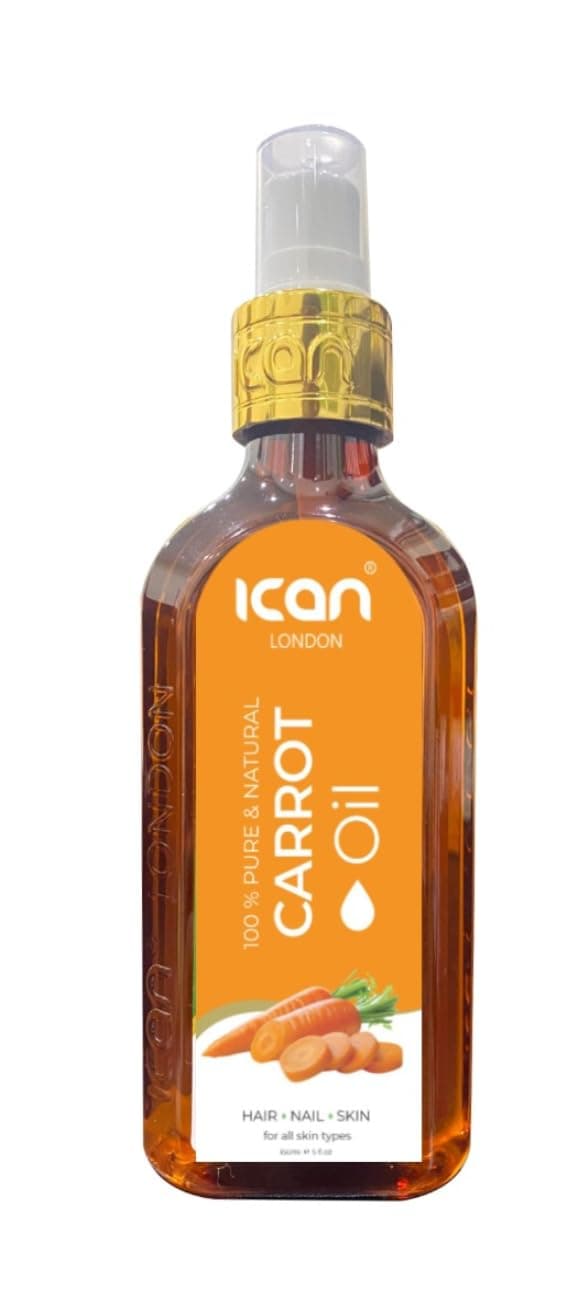 ICAN LONDON 100% PURE & NATURAL CARROT OIL FOR HAIR, SKIN AND NAILS 150ML