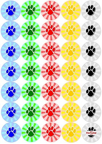 30 x Pre Cut Dog Paw Cake, Cupcake Toppers/Decorations Edible Wafer Paper