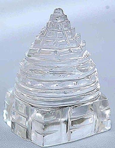 Sri Yantra Crystal Quartz Shree Yantra-blessed & Energized For Spiritual Powers, Correcting Vaastu Doshas (imbalances), Enormous Wealth & Prosperity White 23 Grams