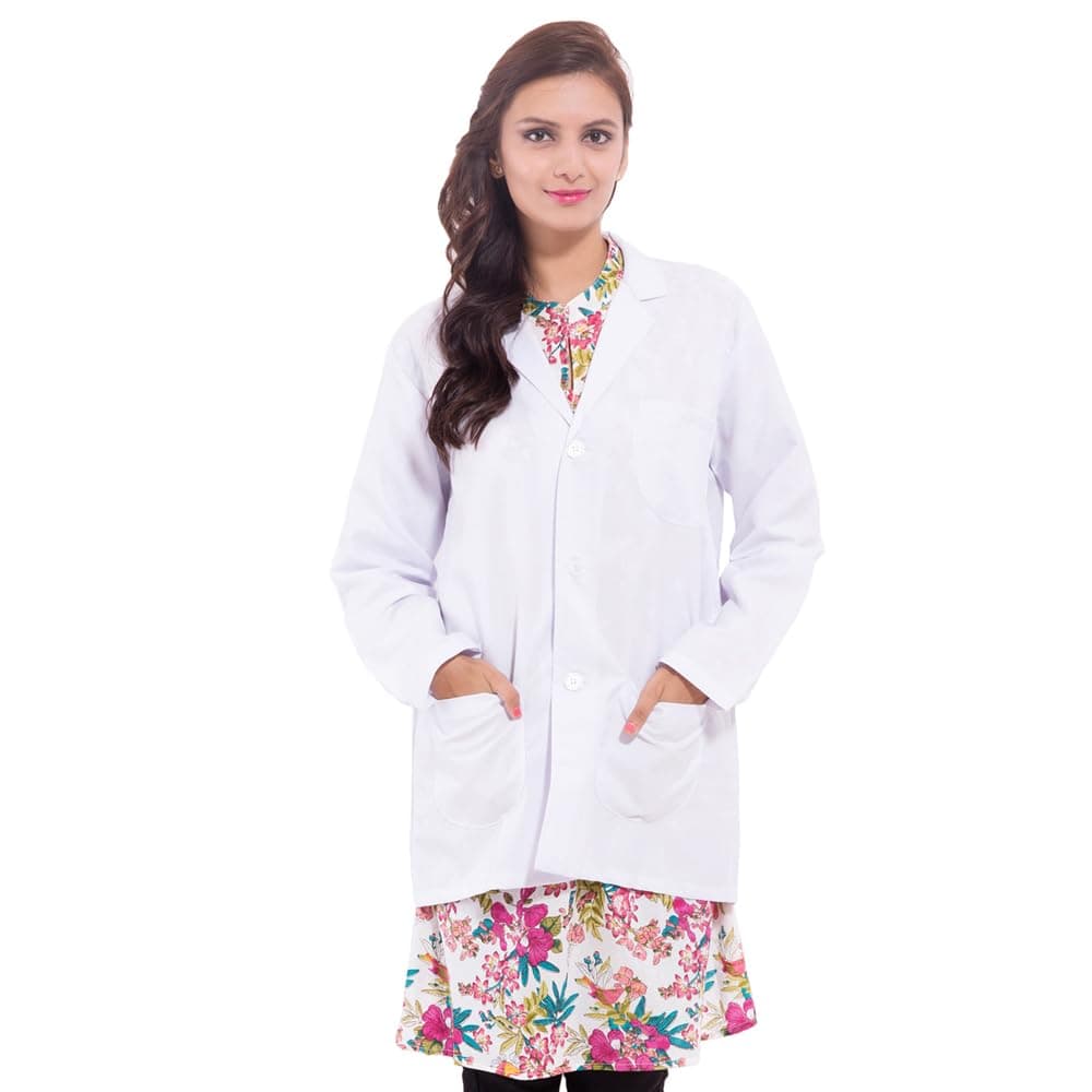 Renown Women's Full Sleeve Doctor Lab Coat Apron (White, 32)