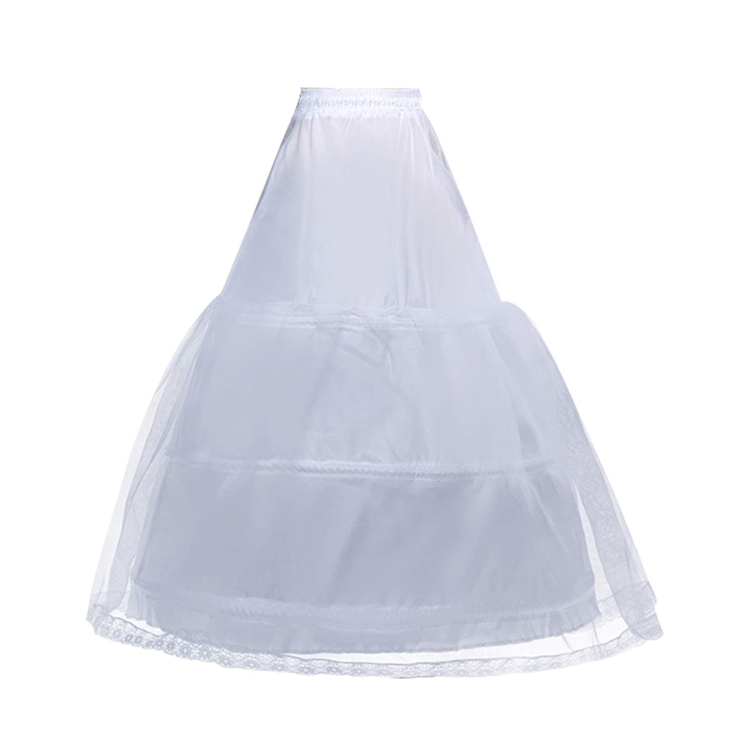 YULUOSHAWomen A line Crinoline Petticoat 3 Hoop Skirt Underskirt Half Slip for Wedding Bridal Dress