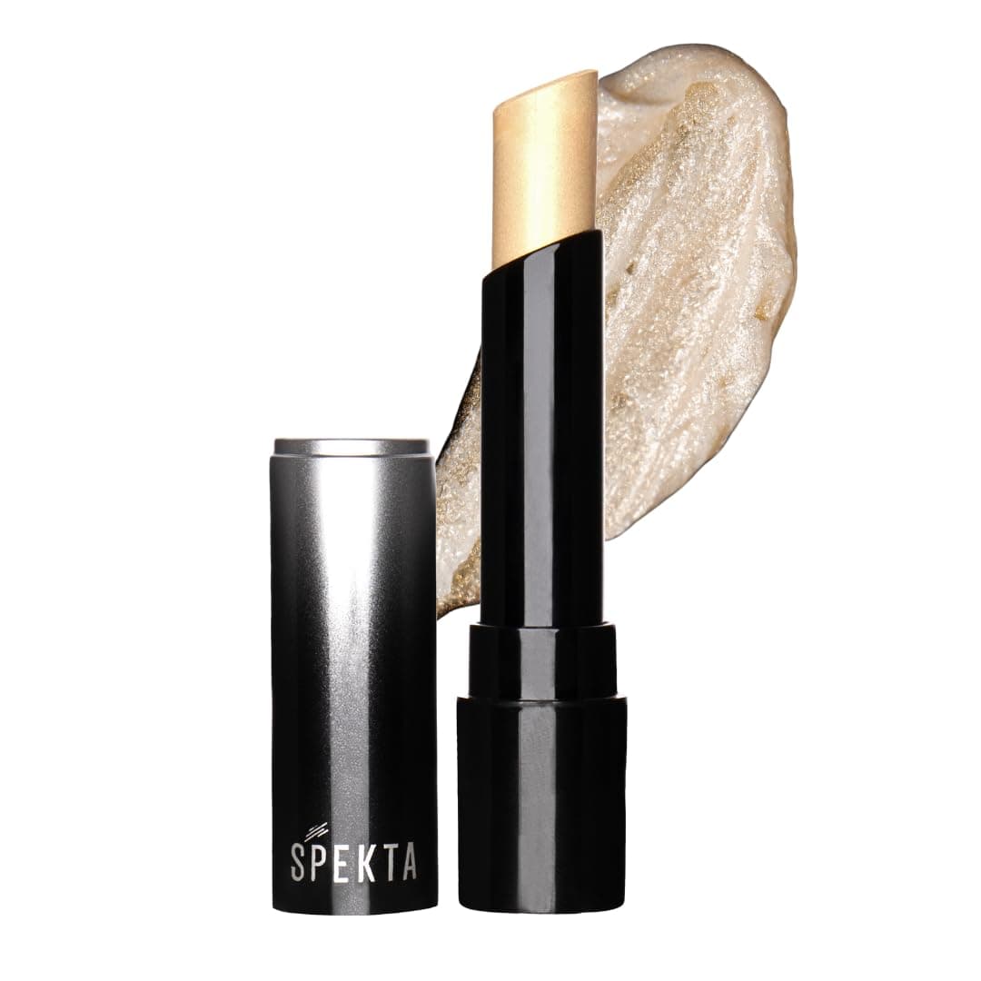 Spekta Cosmetics Metallic Shimmer Lipstick- Pearl Effect, Shine Enhancing formula with Vitamin E & SPF 10 (3.7g) (Gold)