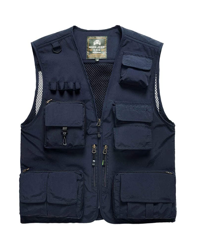 Multi-Pocket Utility Vest Waistcoat Gilet Mesh Breathable Outdoor Photography Fishing for Men
