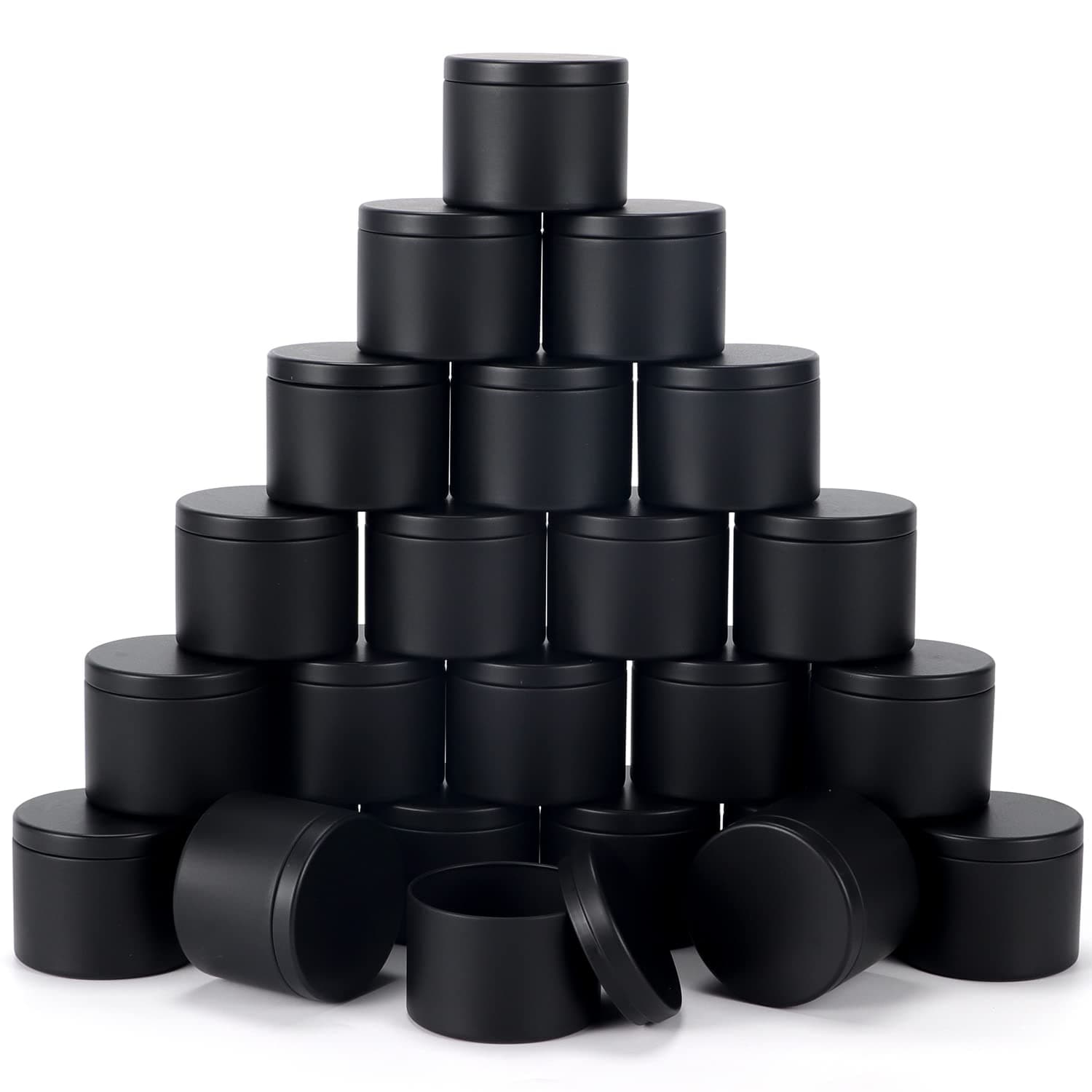 24 Pieces 4 oz Black Candle Tins,4oz Candle Jars Candle Containers with Lids, Candle Tin for Candles Making, Arts & Crafts, Storage, and Gifts