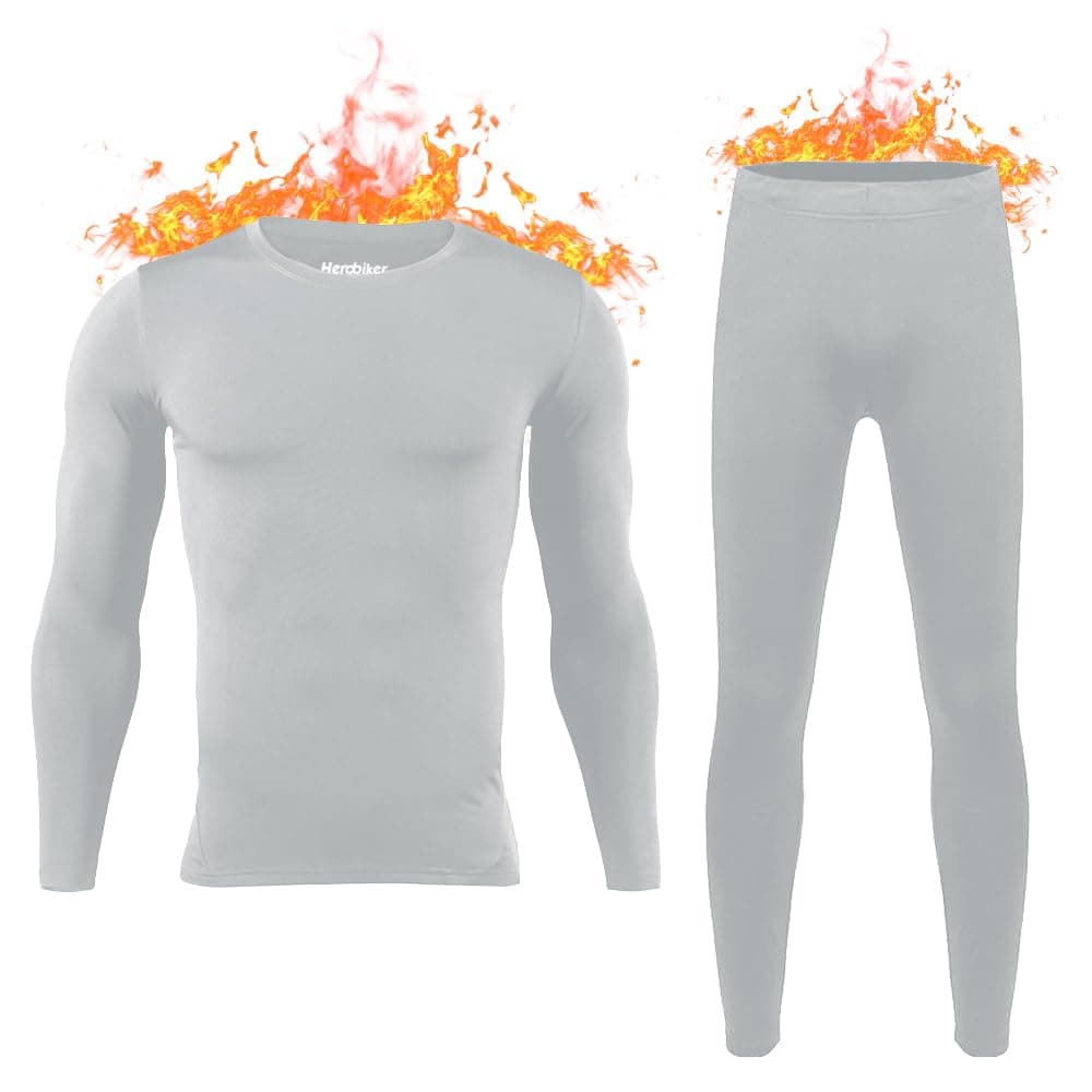 Long Johns Thermal Underwear for Men Skiing Winter Warm Hunting Gear Fleece Lined Base Layer Set Top Bottom