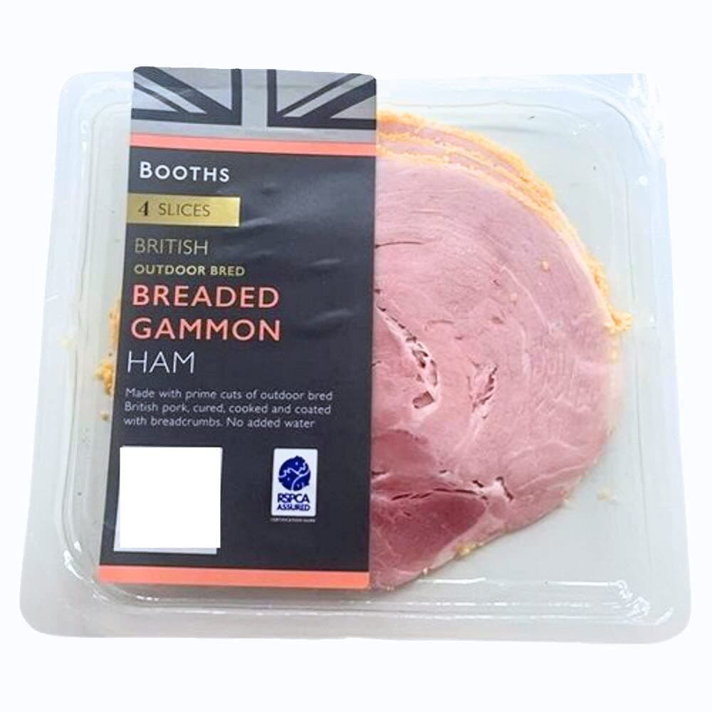 Booths British Outdoor Bred Breaded Gammon Ham, 4 Slices