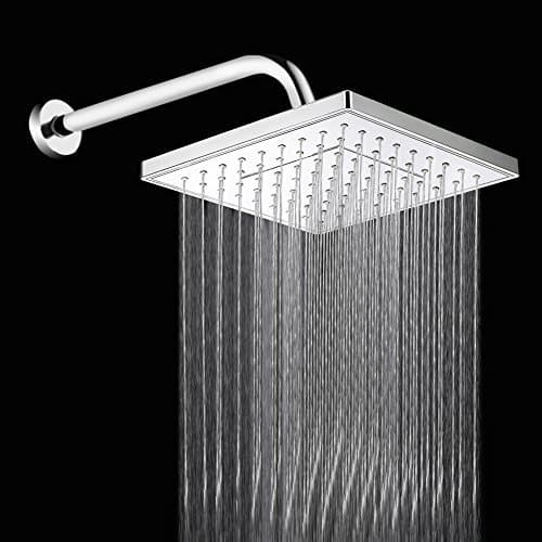 12" Rainfall Round Shower Head Bathroom Stainless Steel Ultra Thin High Pressure, Polished Chrome