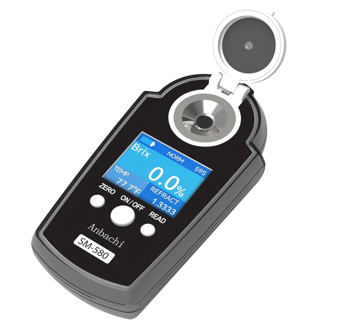 Digital Refractometer Digital BRIX Tester Sugar Meter Ideal for Drinking Water Beverage Kombucha Orchard Fruit Juice Carbohydrate Content High Accuracy Portable Refractive Index Tester 0-58%